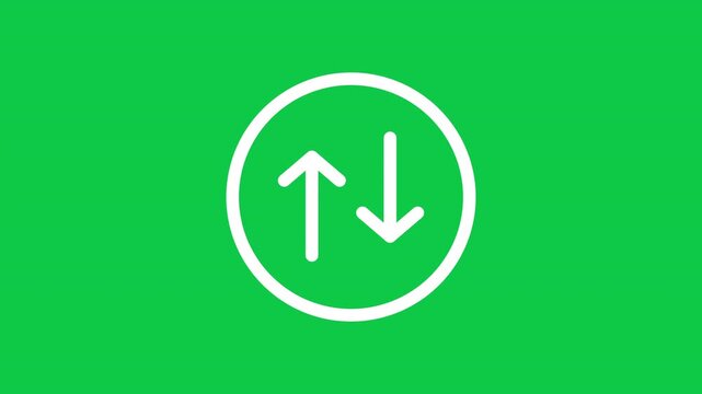 Two Way Directional Arrows Interchangeable UI Motion Graphic On Green Screen
