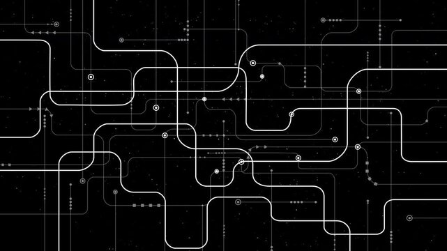 Digital network connecting points with data flow with an alpha channel