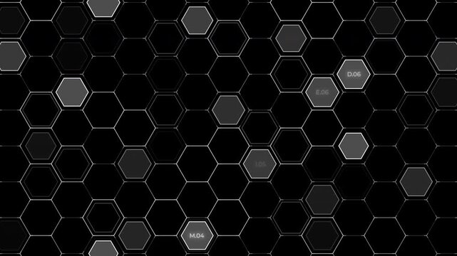 Digital hexagon grid representing data and technology with an alpha channel