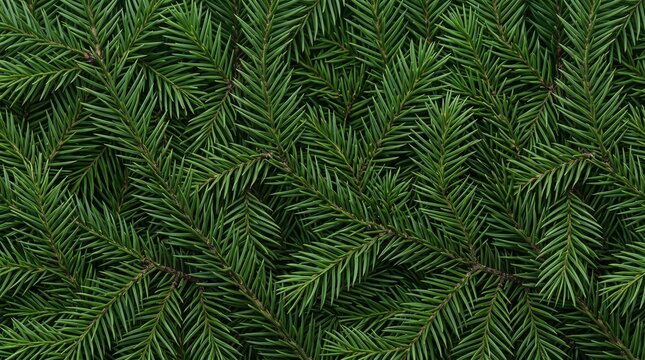 Seamless Pattern of Fresh Norfolk Island Pine Branches and Needles Background