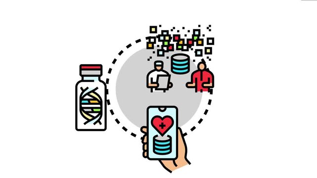 Medical professionals building a tissue sample repository, collecting biological data, and storing genetic information for scientific research and healthcare applications