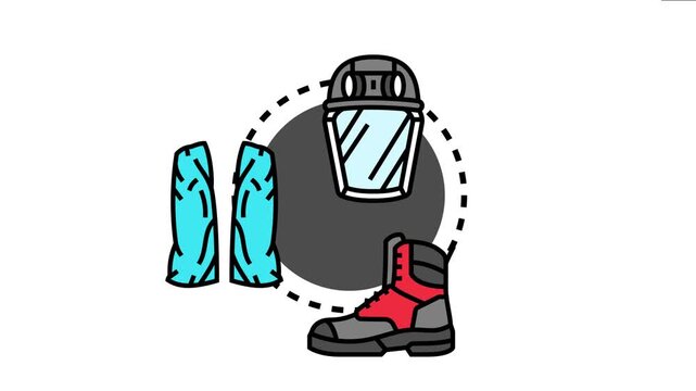 Medical staff requires personal protective equipment and accessories including a face shield, shoe covers, and protective boots, ensuring safety and healthcare professional protection during work