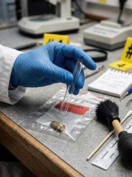 Forensic Evidence Collection In A Laboratory Setting For Crime Scene Investigation