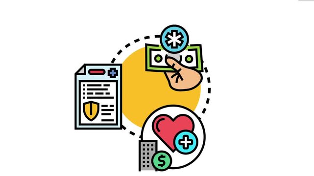 Financial plan showing payments for health services, managing medical expenses through insurance policies, and protecting personal finances with a healthcare deductible