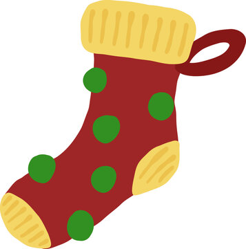 Christmas socks holiday gift decoration vector illustration