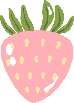 cute strawberry fruit vector cartoon illustration