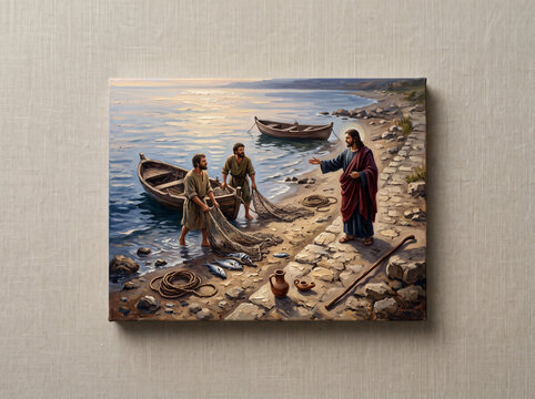 Jesus Calling Fishermen by the Sea of Galilee Painting