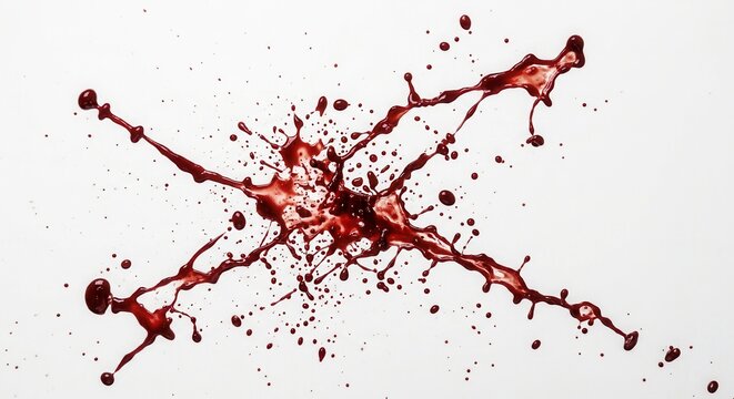 Dramatic Red Liquid Splash Explosion on White Background