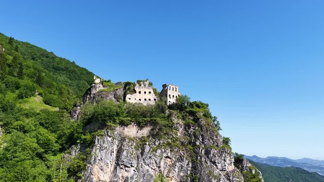 Kustul Monastery, a Greek Orthodox monastery located in the Macka district of Trabzon, built on the rocks. St. George Peristeriotas Monastery.