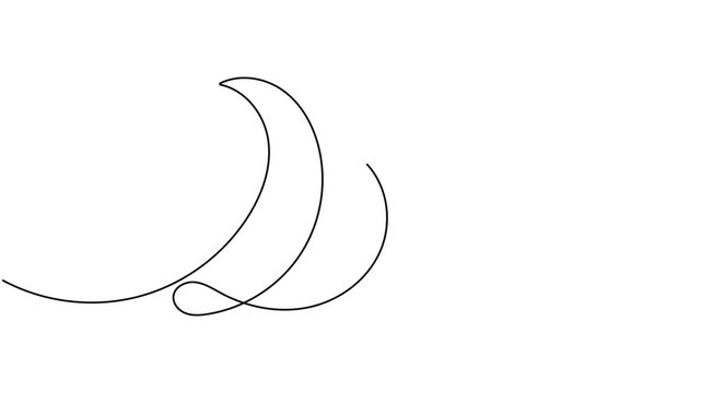 Animated ocean wave icon sign continuous one line drawing moving on white background minimalist single art flowing and splashing of sea water symbol animation