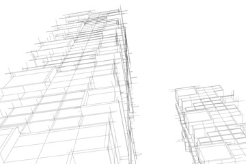 Plakat Architectural building abstract vector illustration