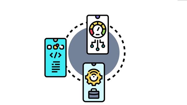 Blueprint the complex process of developing a mechanical android application. Integrating performance metrics. Coding