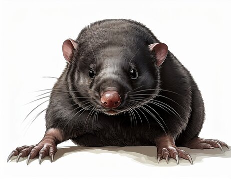 mole isolated on white or white background