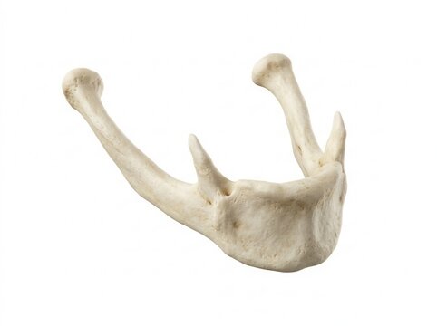 Detailed Anatomical Human Mandible Bone Isolated On White Background