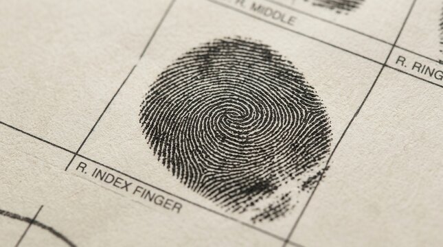 Detailed Fingerprint Scan On Paper For Identification Purposes
