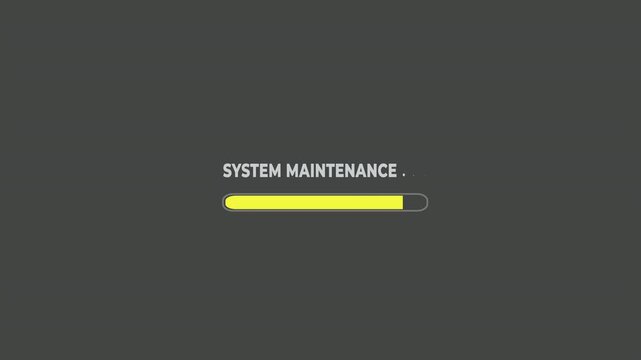 System Maintenance Gears and Progress Loading Bar 