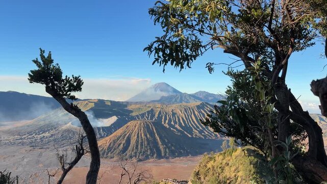Beautiful Mount Bromo volcanoes taken in Tengger Caldera, East Java, Indonesia