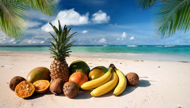 tropical fruit on a tropical beach