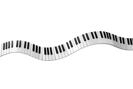Long wavy piano keyboard
