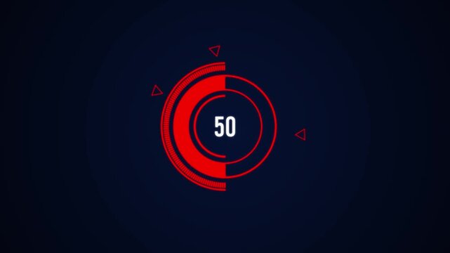 Futuristic Red Circular loading Animation on Dark Background.4k video