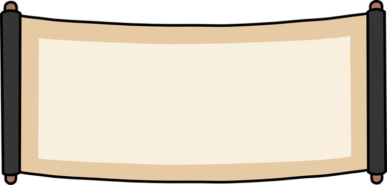 Traditional Asian Horizontal Scroll Banner with Black Rollers