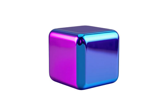 Rounded colorful metallic cube