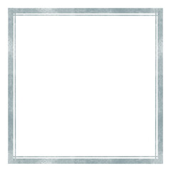Watercolor vintage Mediterranean Azulejo square frame illustration with blue textured borders, geometric lines. Tile border element for card design, packaging. © Marina Morenova