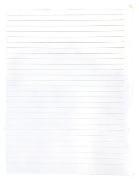 Torn Lined Paper Sheet Isolated on Transparent Background