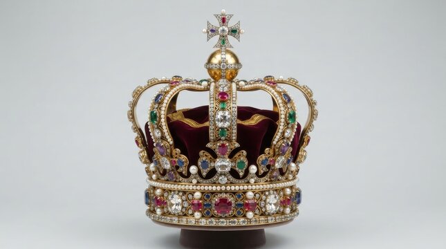Imperial crown adorned with precious gemstones and gold