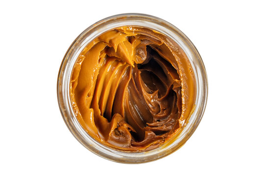 Creamy caramel spread texture close up food macro photography