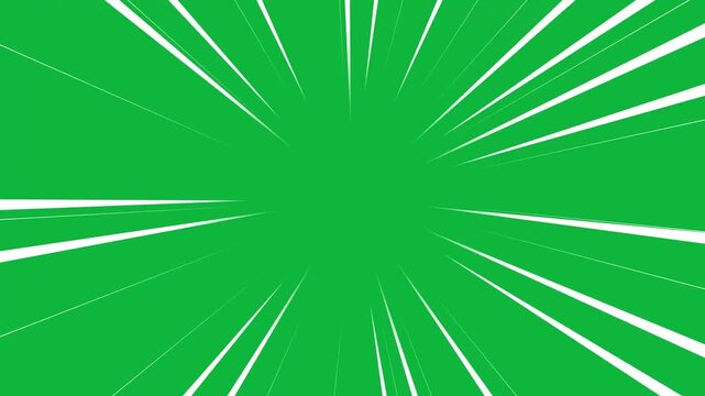 Animated Comic Light Speed Lines, Moving Anime Speed Line on Green Background. Animation of 4k video.