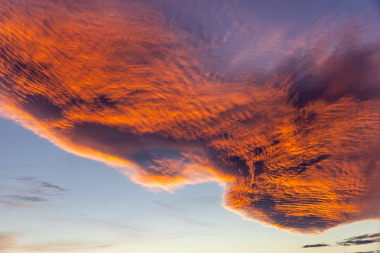 Orange Clouds at Sunset Sky in Harrogate, UK.
