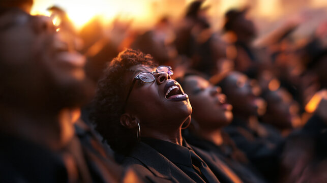 Gospel Choir Singing with Passion in Worship