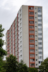 Modern Apartment Building Facade in Glasgow, Scotland, UK. © iSky Media