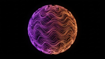 Obraz premium Abstract glowing wave sphere digital technology concept