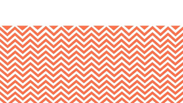 Vibrant coral chevron pattern on a white background with copy space