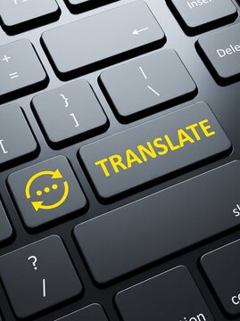 translate concept Close up of a computer keyboard with a specialized translate key for global business communication