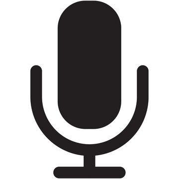 Black microphone icon vector illustration
