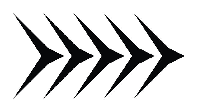 Black Dynamic Chevron Arrow Pattern Vector Icon Graphic Illustration for Speed Motion Direction Process Interface Element Chevron Arrow Dynamic Speed Pattern