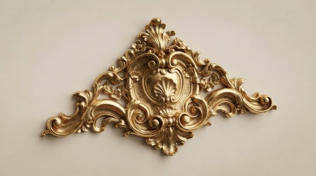 Ornate gold baroque architectural molding decoration