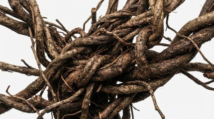 Obraz premium Tangled dry tree branches and roots texture