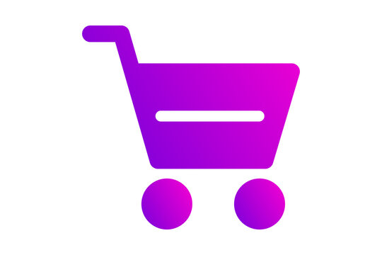 Magenta Shopping Cart Icon for E-commerce Retail Checkout isolated on transparent background store basket market buy purchase trade payment online business web ui application symbol