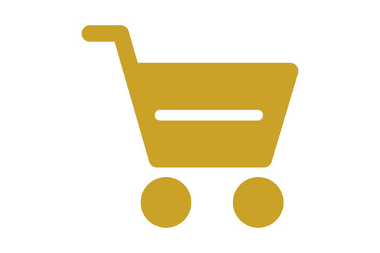 Yellow Shopping Cart Icon for E-commerce Retail isolated on transparent background store basket checkout market buy purchase trade payment online business web ui application symbol