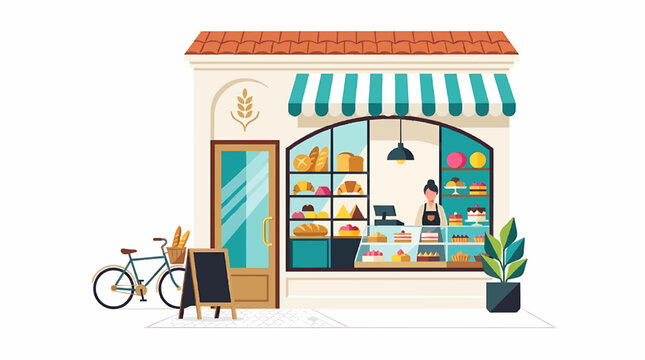 Bakery Bread and Pastry Flat Vector Illustration