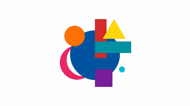 Abstract Geometric Minimalist Shapes Flat Vector Illustration