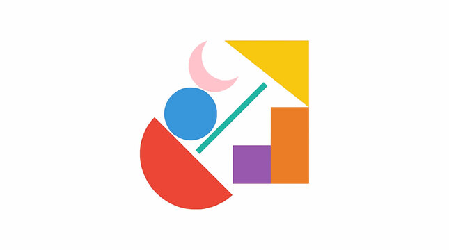 Abstract Geometric Minimalist Shapes Flat Vector Illustration