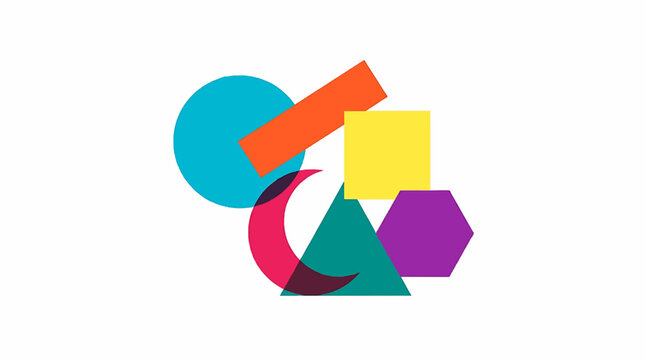 Abstract Geometric Minimalist Shapes Flat Vector Illustration
