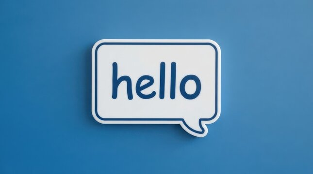Speech bubble with hello text