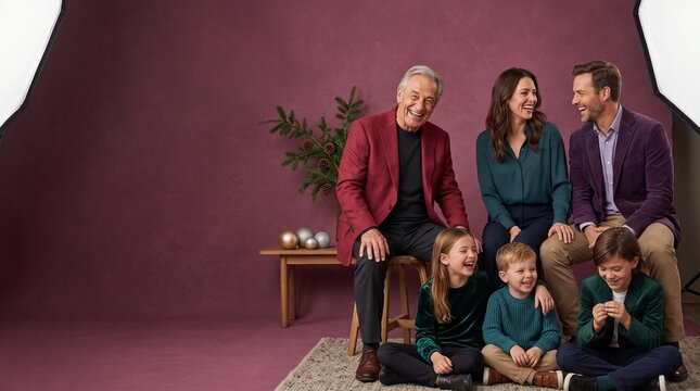 Family breaks into laughter after the holiday photo outtake