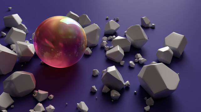 Colorful Sphere Finding a Path Through Chaos
